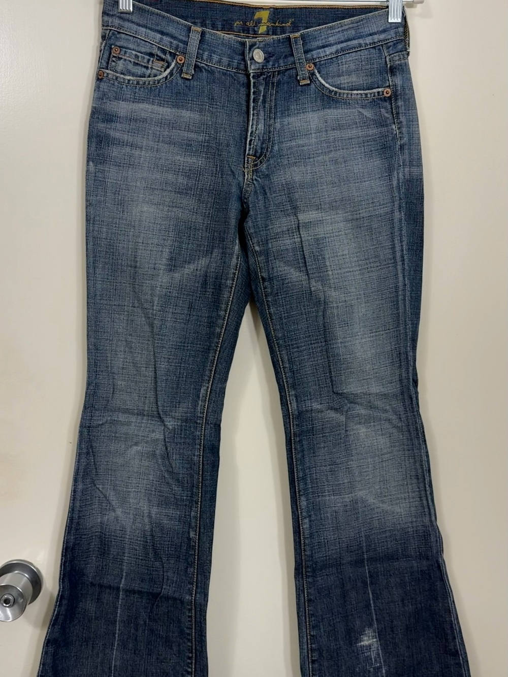 7 For All Mankind Dark Blue Flared Jeans